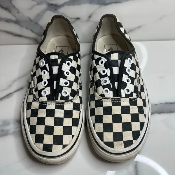 Vans Old Skool Black White Checkerboard Skateboard Shoes M Sz 6 W Sz 7.5 Skater - Image 2