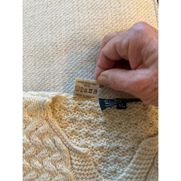 Blarney Woolen Mills Cable Knit Pullover Sweater Merino Wool Cream Women's XL - Image 7