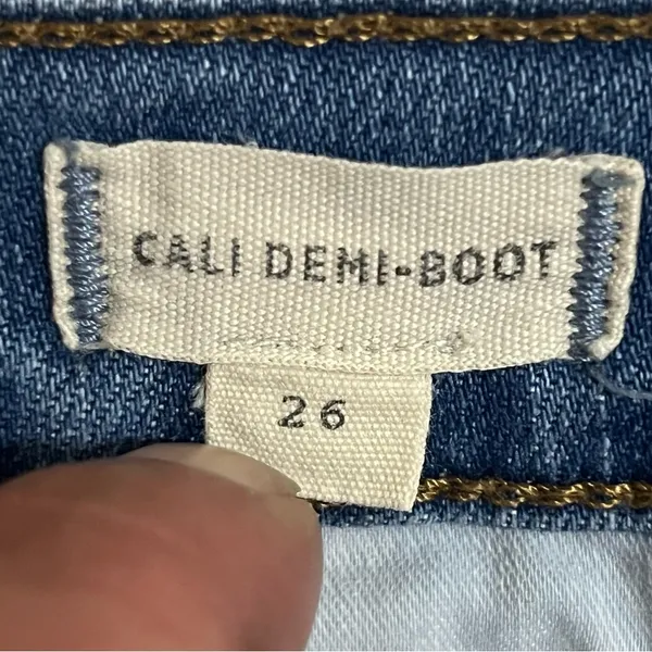 Madewell‎ Cali Demi Boot Jeans Distressed Hem Size 26 Button Fly Stretchy - Image 7