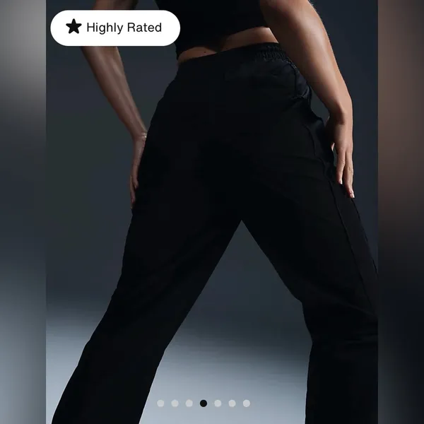 NWT Nike Windrunner High Waisted Woven Women's Black Wide Leg Pants Size M - Image 3