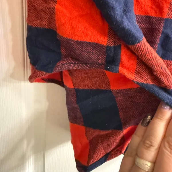 Aerie LumberJane Red & Blue Buffalo Plaid Soft Brushed Flannel Shirt - size M - Image 4