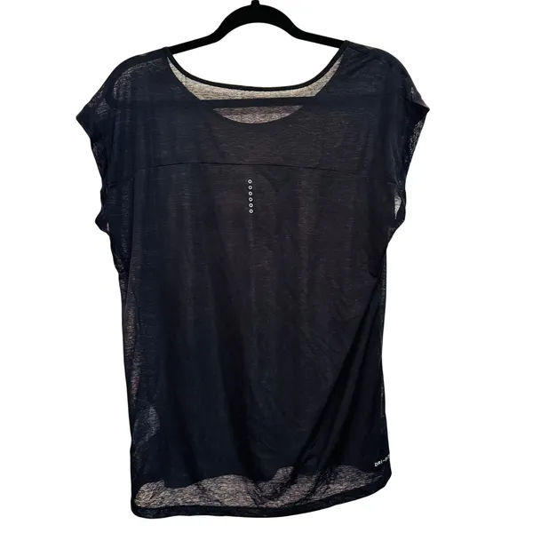 237 | Nike Dri-FIT Womens Large Cap Sleeve Running Workout‎ Top Black - Image 2