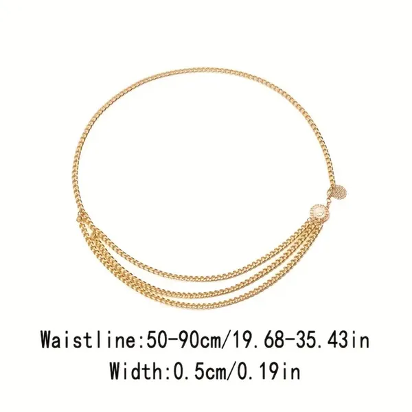 Golden Plated Tassel Belt Chain Elegant‎ Alloy Accessory Versatile Style - Image 8
