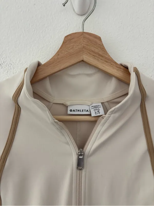 Athleta Salutation Crop Jacket in Bone/Dune - Image 3
