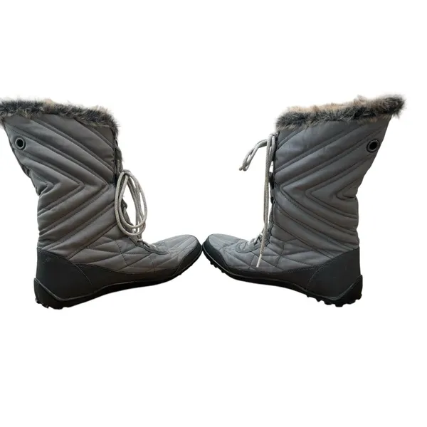 Columbia Women's Waterproof Winter Snow Boots‎ Faux Fur Lined Gray Size 10 - Image 9