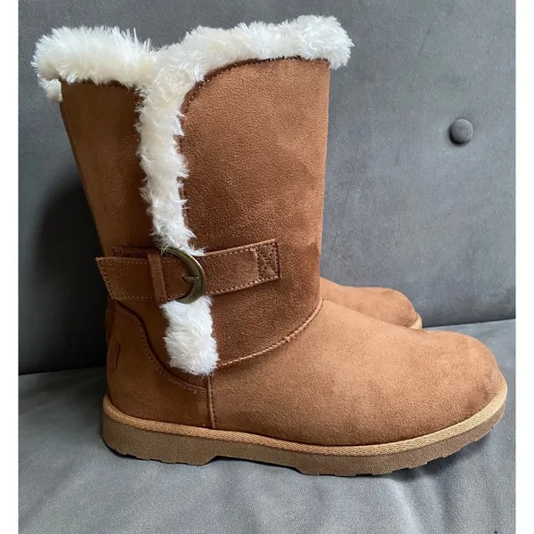 Makalu women's size 6 Gabrielle Chesnut textile/faux fur upper boots - Image 3