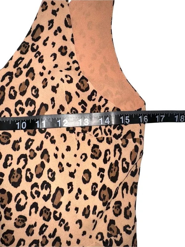Reformation Anchorage Tan Leopard Print V-Neck Wrap Mini Dress MEDIUM in Feline - Image 6
