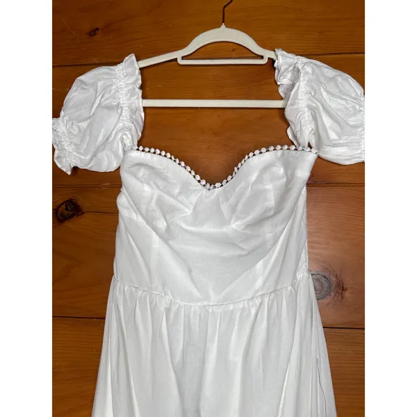 NWT Lulus Sweet Sunlover White Embroidered Off-the-Shoulder Midi Dress Summer M - Image 5