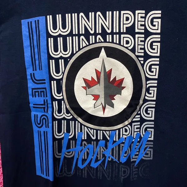 Winnipeg Jets Hockey Team Logo & Spell-out NHL Promo Tee M - Image 2
