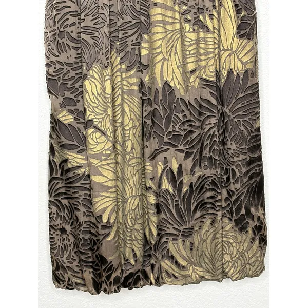 Kay Unger Metallic Floral Velvet Brocade Bubble Dress Size 4 Silk - Image 4