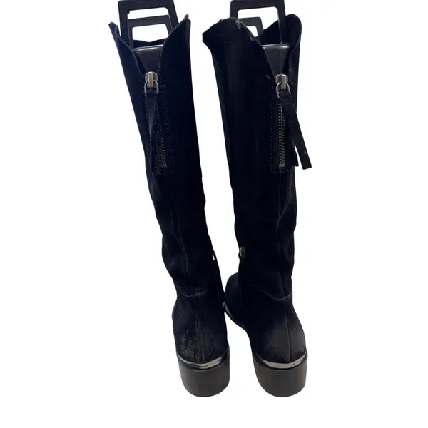 Naughty Monkey Womens Black Suede Leather Riding Boots Size 8.5 SKU 7436 - Image 7