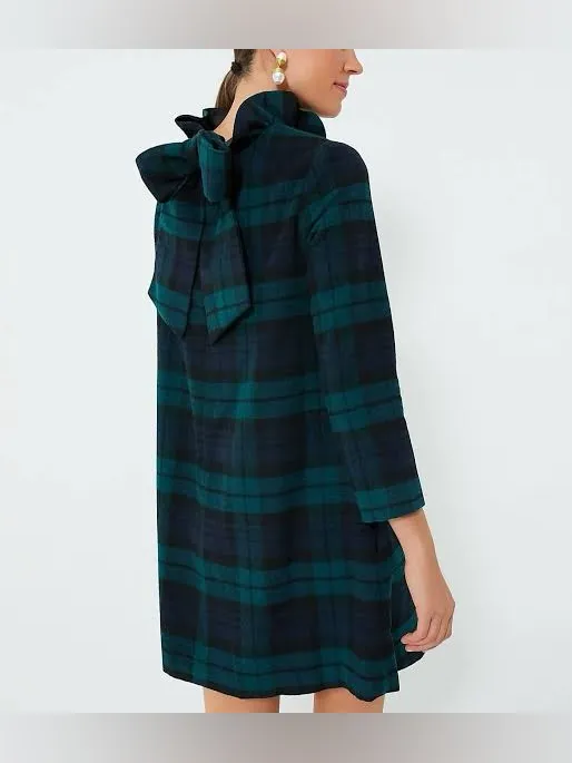 Tuckernuck Blackwatch Daphne Wool Blend Green & Navy Blue Mini Dress | XS - Image 2
