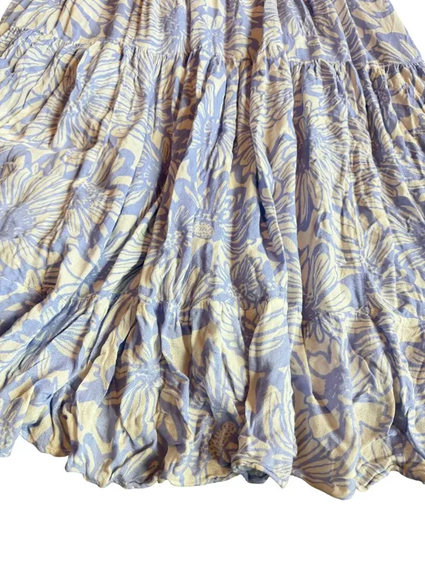 Intimately Free People Purple Cream Floral Tiered Maxi Dress Swing X-Small - Image 9