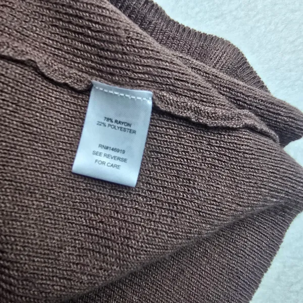 Freshman NWT 55O Knit‎ Collared V Neck Short Sleeve Bodycon Midi Dress Brown L - Image 6