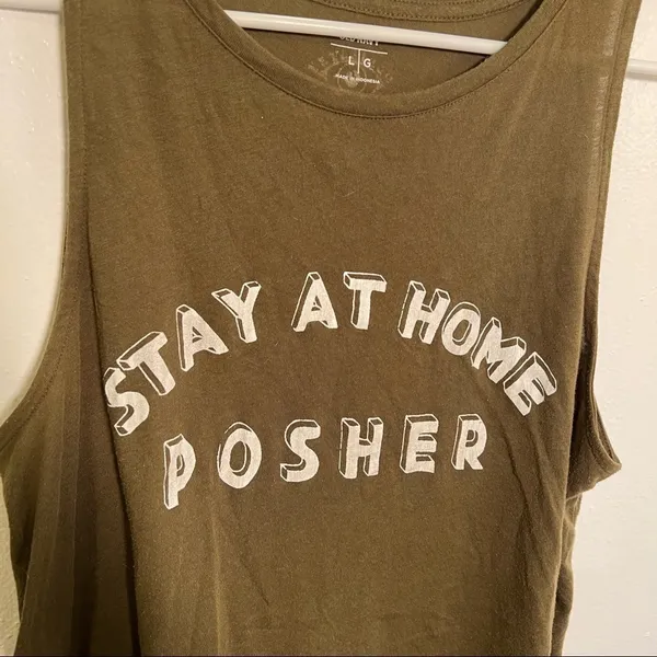 Oscilatey Old Navy Women's Size Large Tank Top Stay At‎ Home Posher Dark Green - Image 5