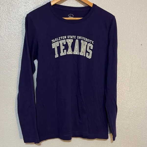 Gear for Sports Tarleton State University Texans Long Sleeve T-Shirt Shirt Purple TSU XL Y2K - Image 4