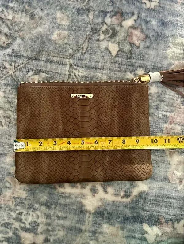 GiGi New York Snakeskin Embossed Leather Clutch - Image 4