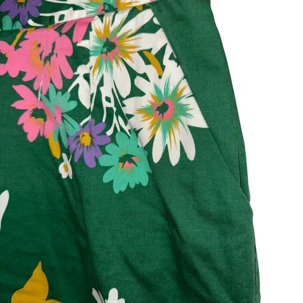 ANTHROPOLOGIE ODILLE‎ Abronia Pink Green Floral Cotton Spandex Skirt Small - Image 7