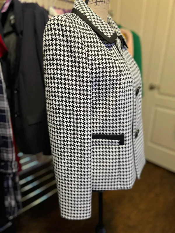 houndstooth blazer tweed jacket sz10 - Image 8