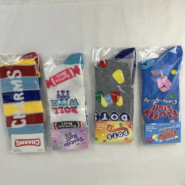 Retro Candy Novelty Crew Socks Women's Size 6-12 & 9-13 Fun l Lot of 4 New - Image 2