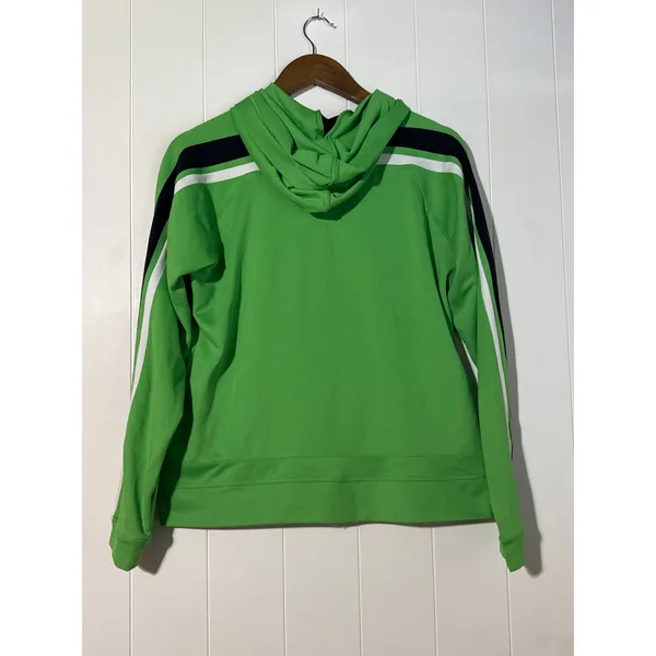 Vintage Y2K Nike Womens XL 16-18 Green Hooded Track Jacket Full Zip Striped - Image 5