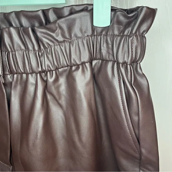 Laundry by Shelli Segal Faux Leather Shorts Dark Brown M - Image 6