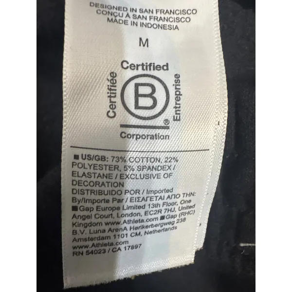 Athleta Easy Fleece Cargo Wide Leg Pants Black Women High Rise Size‎ Medium - Image 8