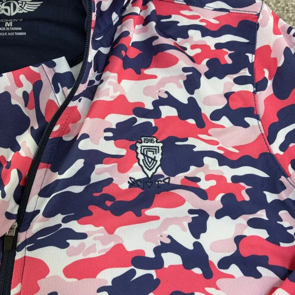 Straight Down Pulido Digital Camo 1/2 Zip Pullover Womens M Patriotic Preppy Top - Image 3