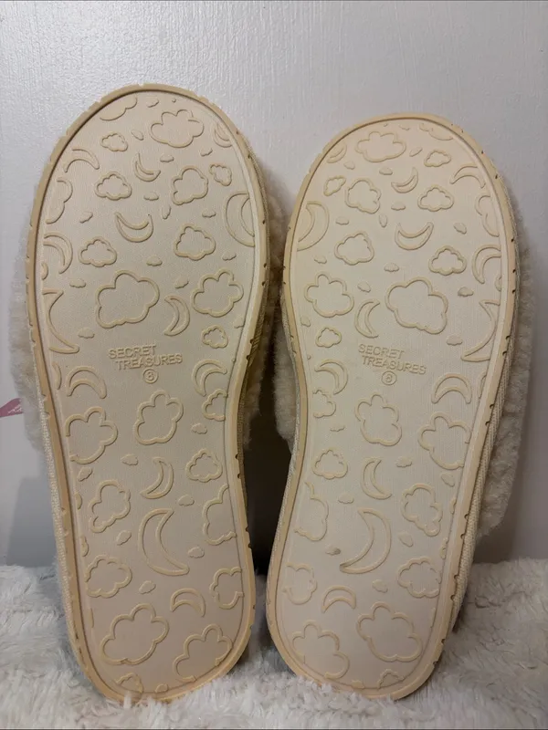 Secret Treasures NWT Fluffy Scuff Slippers Wool Blend Moisture Wicking SZ 8 - Image 7