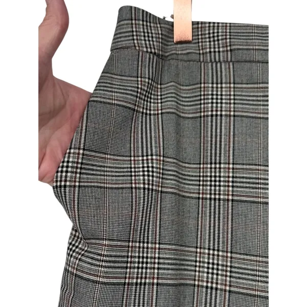 Nicole Miller New York Womens Gray Brown Plaid Wide Leg Trousers Pants Size 14 - Image 5