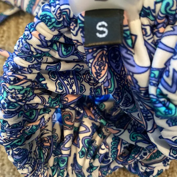Blackbough Blue and White Paisley Bikini Top - Image 3