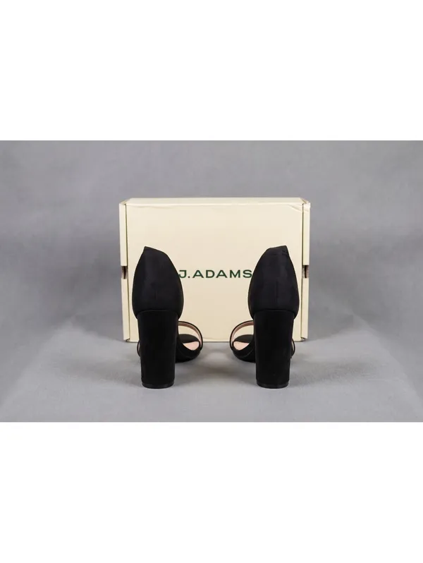 J. Adams Shirley Black Suede Ankle Strap Block Heel Sandal Size 10 NIB - Image 2