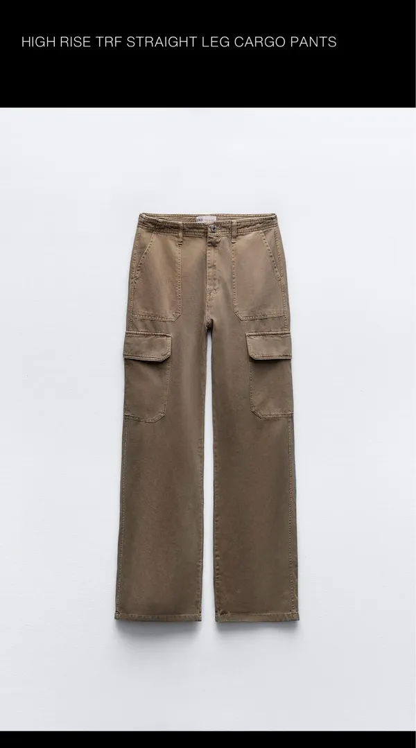 ZARA High Rise Straight Leg Cargo Pant - Image 4