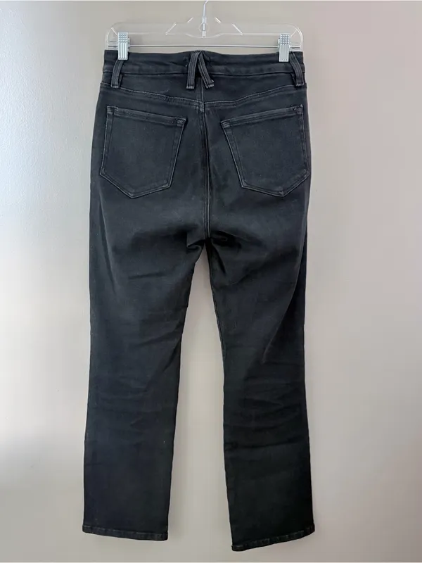 Good American Good Straight Black Jeans Size 6/28 - Image 3