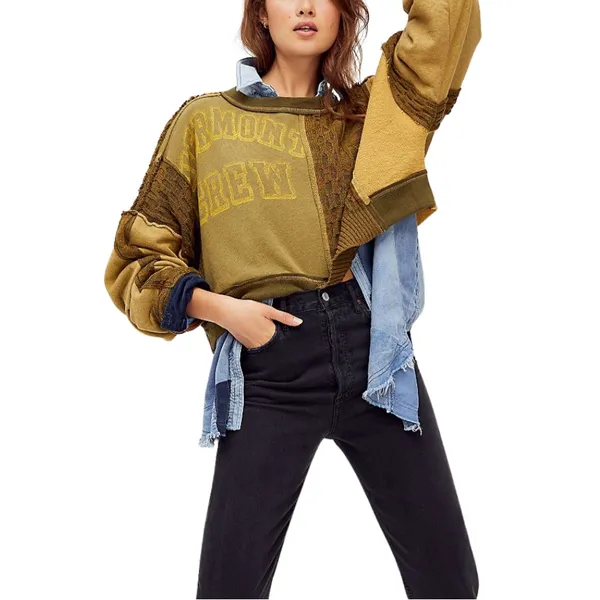 Free People Stateside Vintage Oversized Pullover in Vermont Green M - Image 9