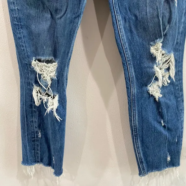 Abercrombie High Rise Mom Jeans‎ Raw Hem Ankle Denim Y2K 25 0S - Image 3