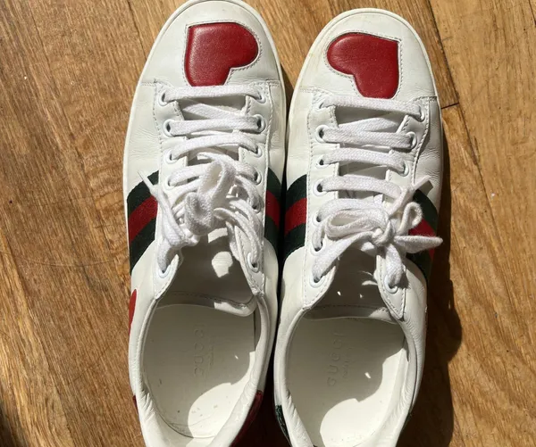 Gucci Shoes  Heart Ace Embroidered Sneakers - Image 3