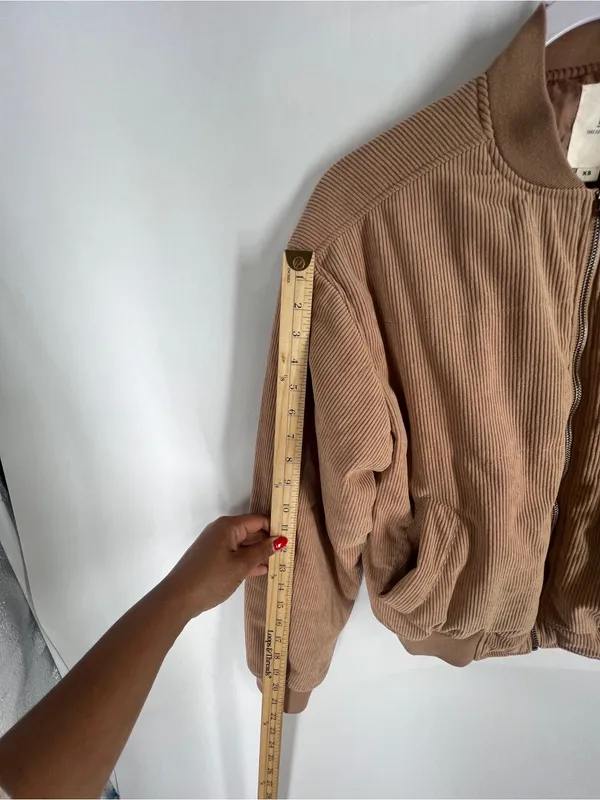 Thread & Supply Camel Corduroy‎ Bomber Jacket Size XS Tan - Image 11