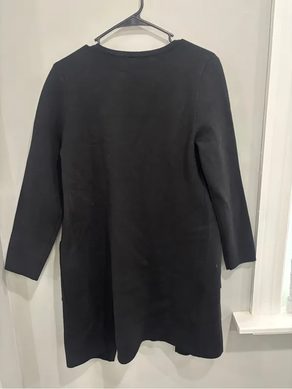 Women's black Open Front Cardigan Long Coatigan Sweater M - Image 5