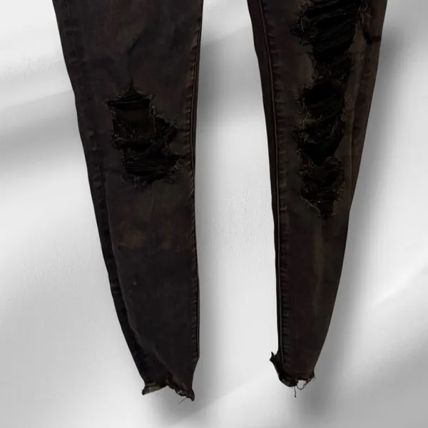 American Eagle‎ Super Hi-Rise Black Destroyed Jeans - Image 3