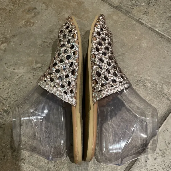Coconuts By Matisse Island Gold Woven Leather Every Sandal Mule Shoe Womens 6M - Image 6