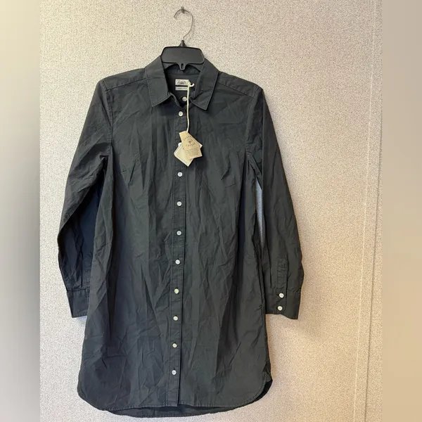 FAHERTY Women’s Size Small Gray Organic Cotton Business Casual Shirt‎ Dress NWT - Image 4