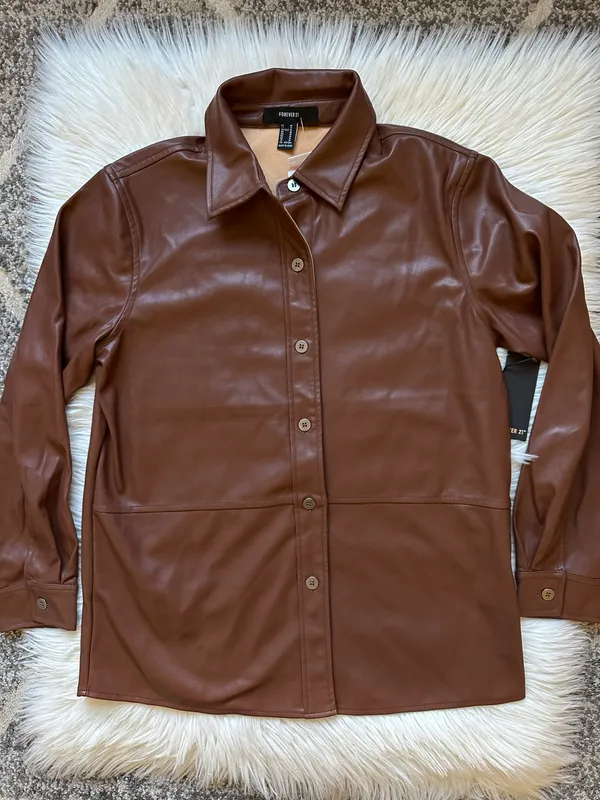 Forever 21 Faux Leather Shacket - Image 3