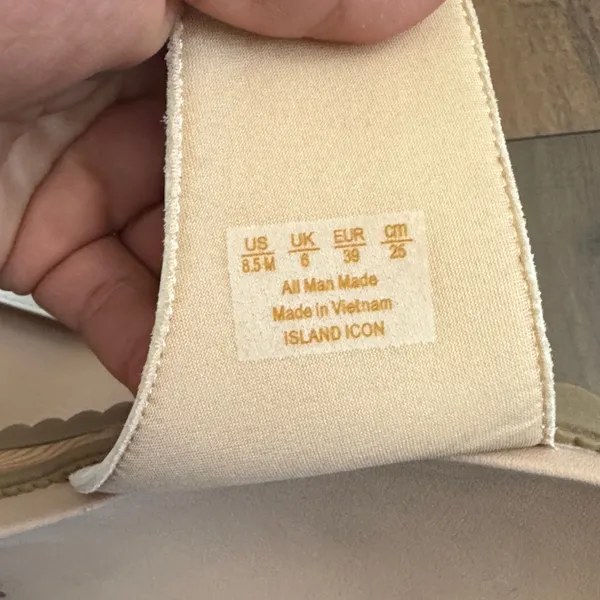 Dr. Scholl's Cream Slide Sandals with Gold Hardware - Image 3