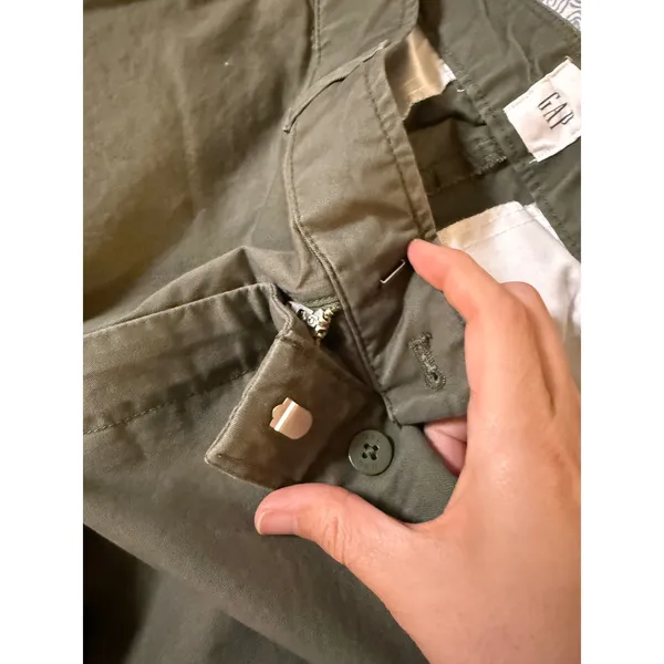 Gap Women Size‎ 10 Olive Green Straight Khaki Pants High Rise Zip Pockets Cotton - Image 9