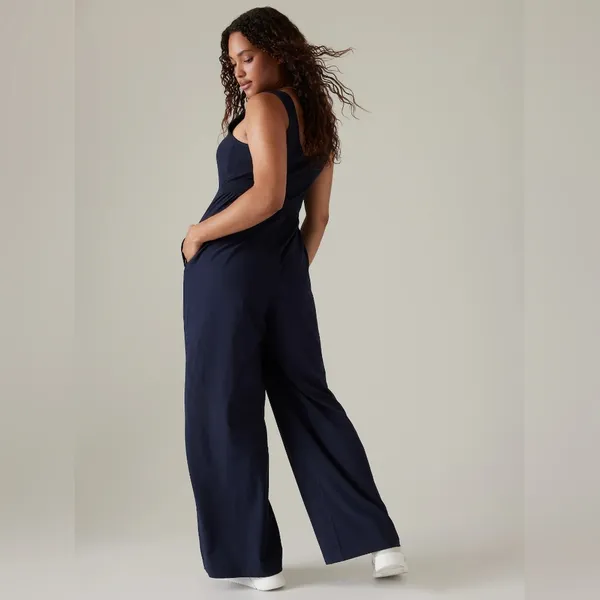 NWT Athleta Passenger Jumpsuit navy blue color Size Small - Image 2