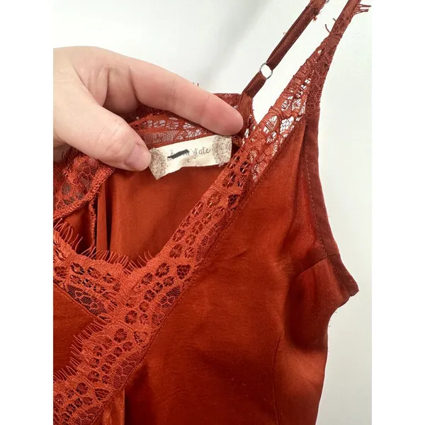 Altar'd State Burnt Orange Lace Fairycore Maxi Dress Size Large - Image 6