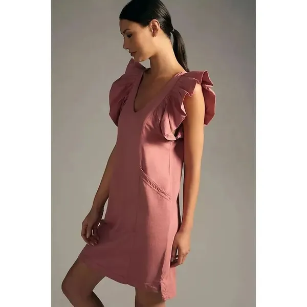Daily Practice Maeve Flutter Sleeve Pocket Knee Length Dress Size Large #778 - Image 2