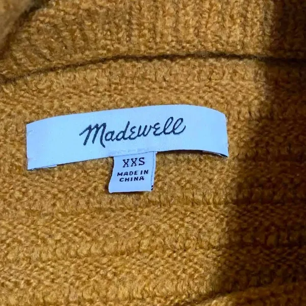 Madewell Belmont Mockneck Sweater Womens XXS Golden Harvest Ribbed Fall Knit - Image 2