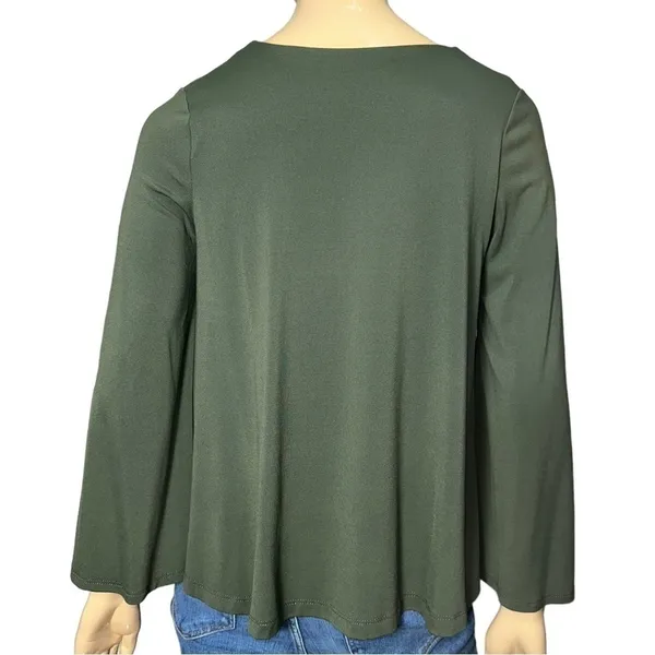 Susana Monaco Women’s Size XS Army Green Flared Sleeve Long Sleeve Top - Image 4